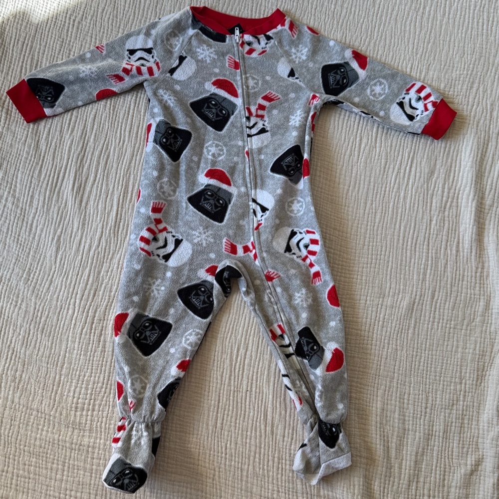 Star Wars Gray and Red Kids Footie Pajamas